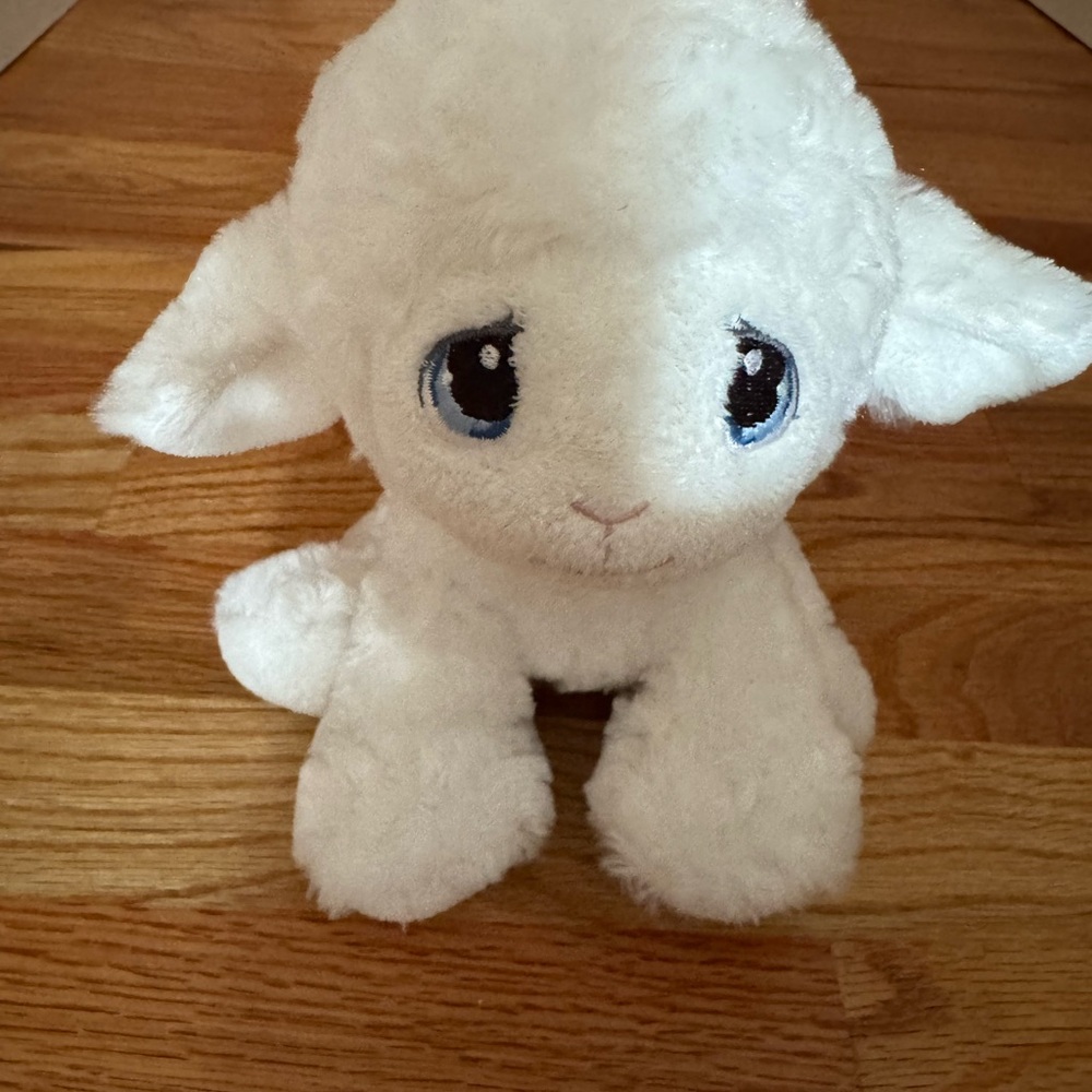 Precious Moments White Plush Lamb sheep with Blue eyes baby stuffed toy